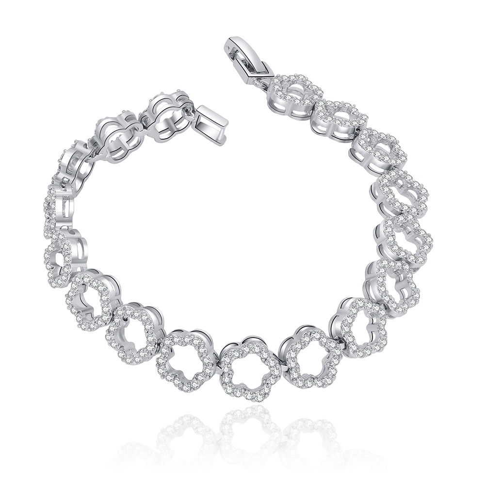 Festival Hollow Flower CZ Bracelet